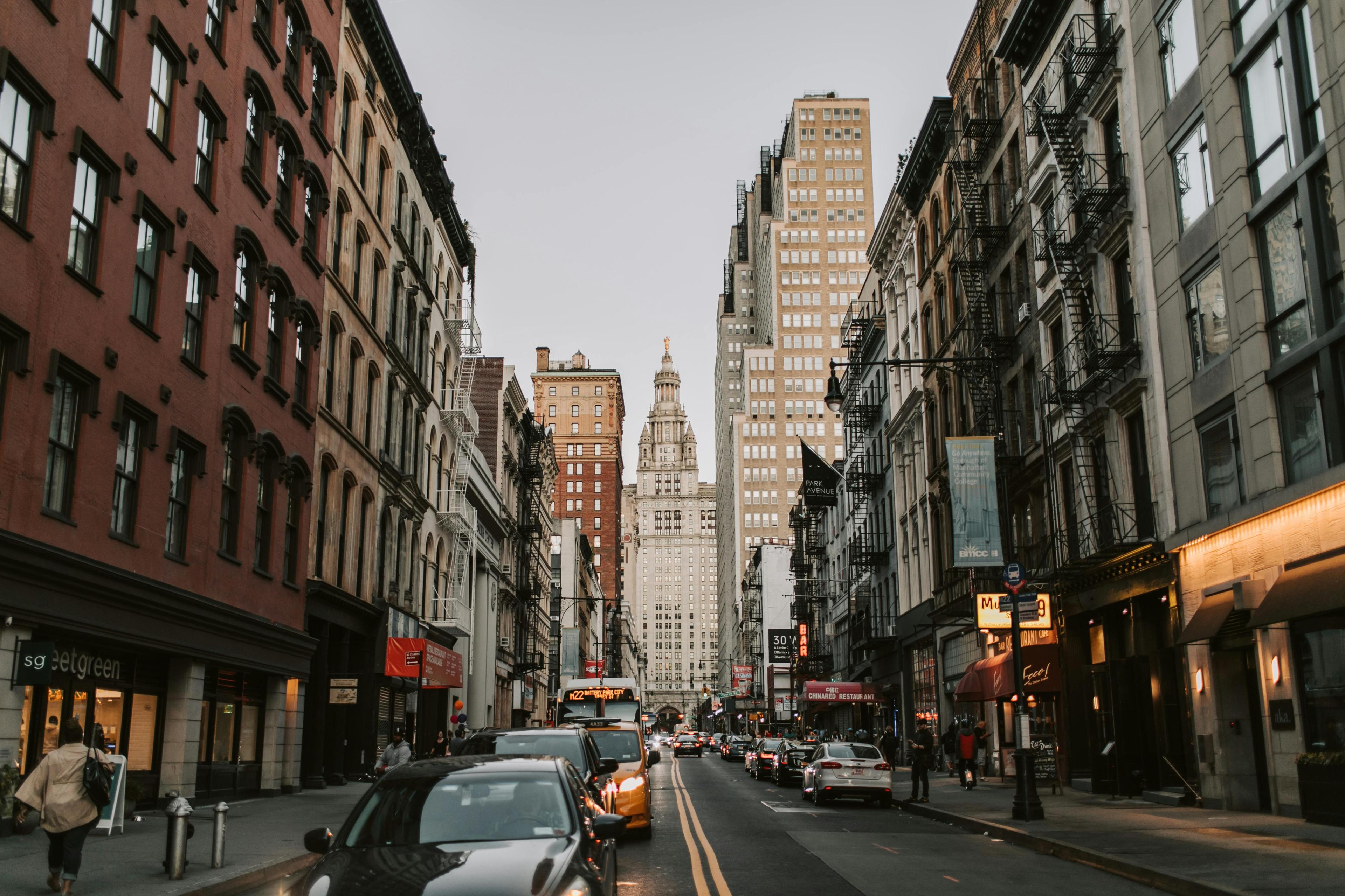 City street with classic architecture